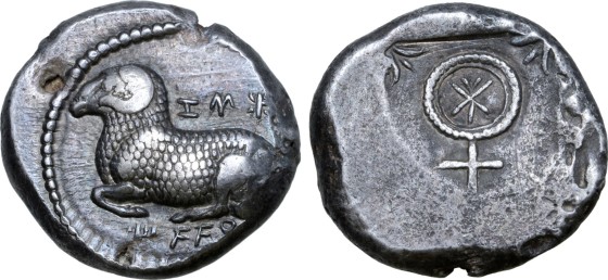 <em>Fig. 8 – Silver stater of Evelton </em>