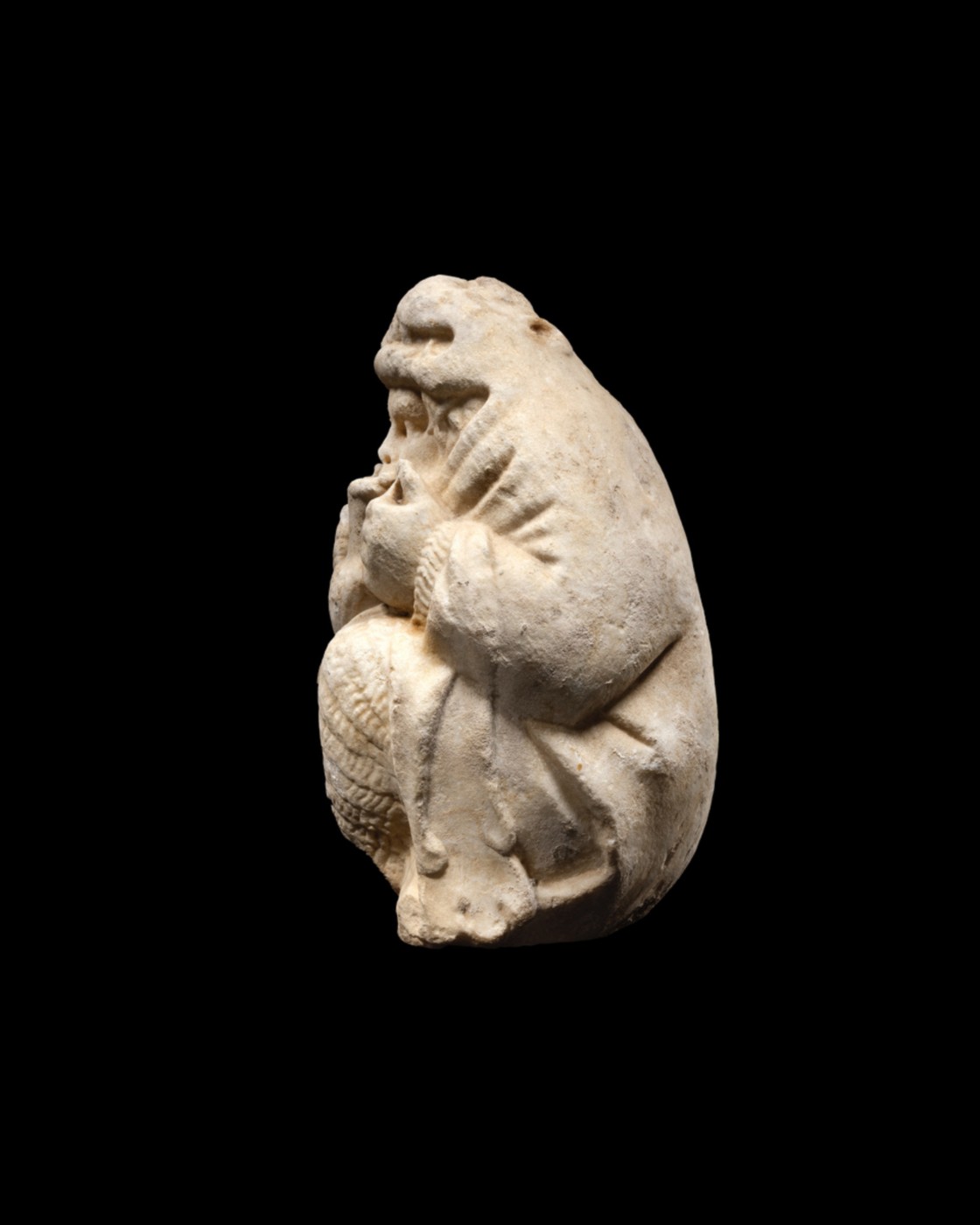 <em>Statue of Silenus holding a kantharos</em> <br>Greece, 1st-2nd century AD