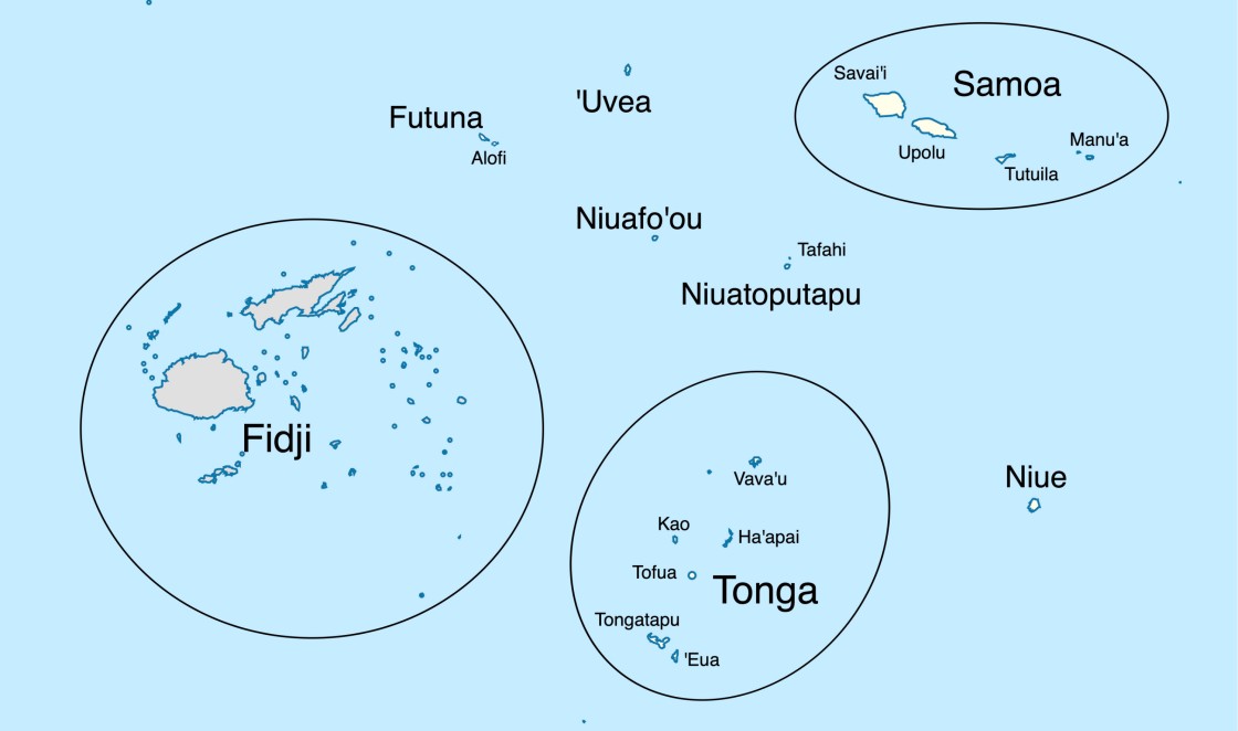 <em>Map  of Western Polynesia </em>
