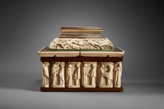 Entourage de l’atelier des Embriachi <br> <em>Coffret de mariage (face arrière)</em> <br>vers 1400-1420 Coffret de mariage (face arrière)