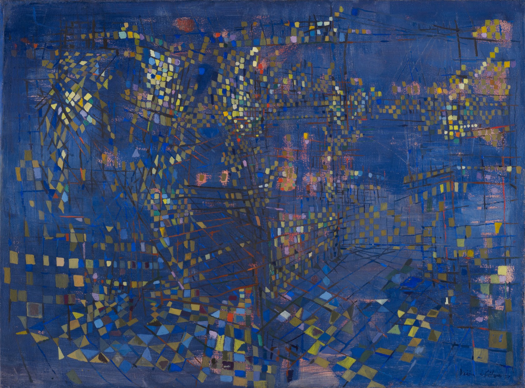 Maria Helena VIEIRA DA SILVA <br> <em>Paris, la nuit</em> <br>1951 paris nuit Vieira da Silva