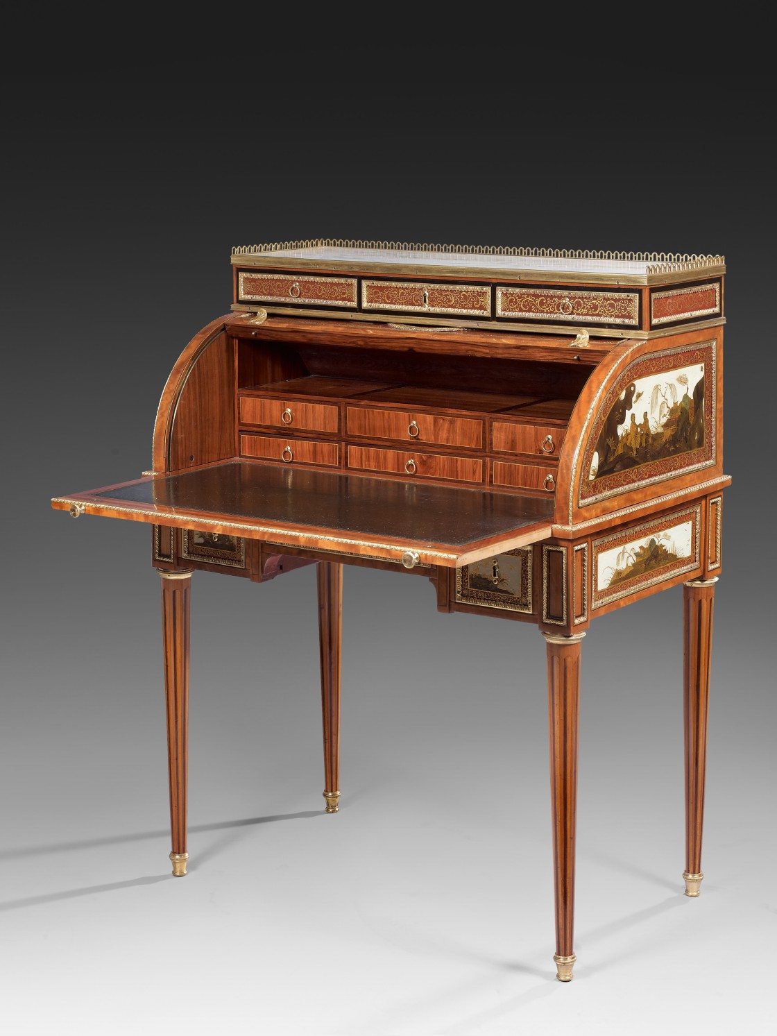 Claude-Charles Saunier							<br>							<em>Cylinder desk (open)</em>														<br>circa 1780-1790
