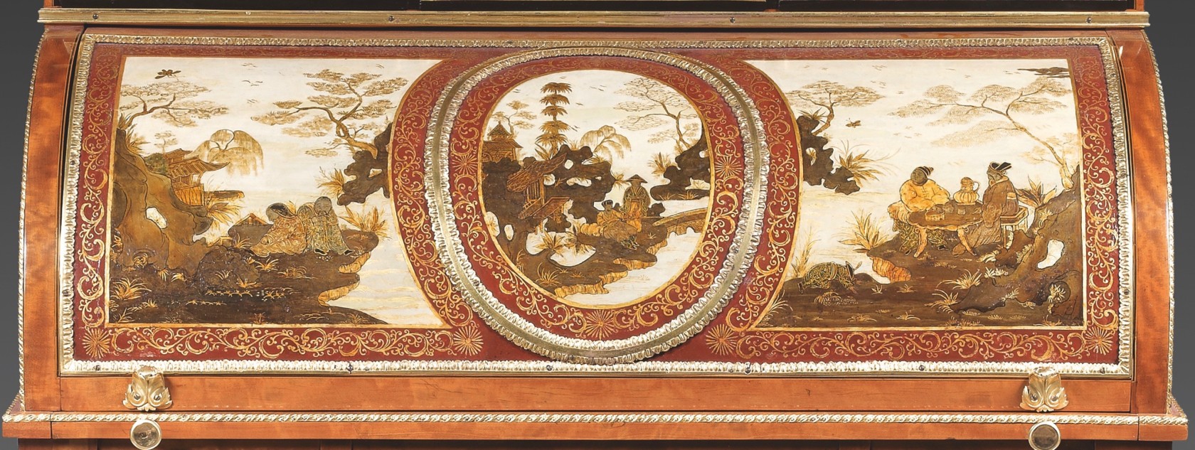 Claude-Charles Saunier							<br>							<em>Cylinder desk (flap detail)</em>														<br>circa 1780-1790