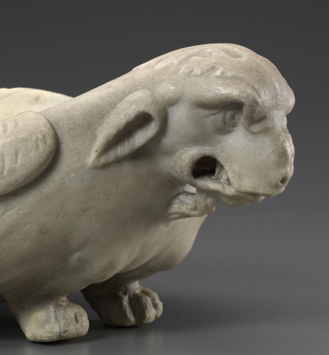 <em><i> Lavamano</i> with diabolic motifs (detail of the dragon’s mouth)</em> <br>circa 1505-1520
